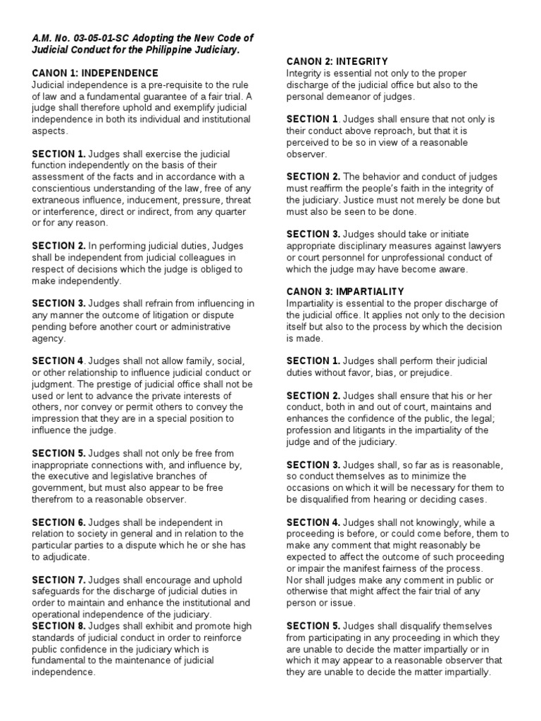 Code of Judicial Conduct PDF Judiciaries Judge