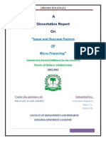 Dissertation Report On Issue and Success Factors in Micro Financing