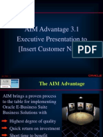 AIM Advantage 3.1 Executive Presentation To (Insert Customer Name)