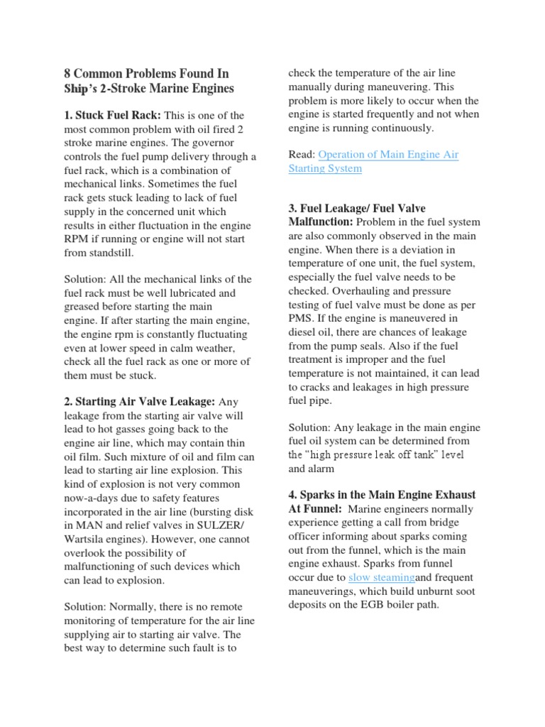 Troubleshooting 2-Stroke Marine Engines | PDF | Engines | Space Shuttle ...