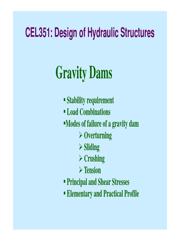 Gravity Dam Design and Stability Analysis | PDF