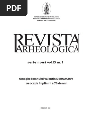 Revista Arheologică Sn Vol Ix Nr 1 2013