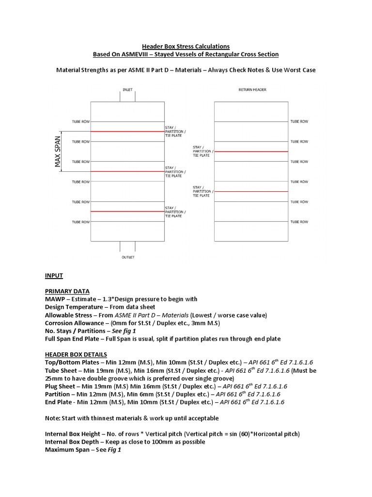 Header Box Stress Calculation Guide | PDF | Pipe (Fluid Conveyance ...