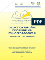Psihopedagogie 3 Didactica Predarii Disciplinelor Psihopeda II Opti