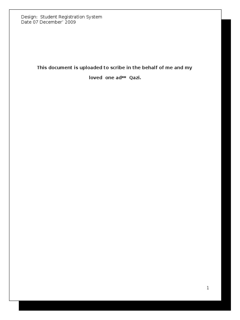 Student Registration System Design | PDF | Data Management Software ...