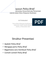 Menyusun Policy Brief IHQN 2013