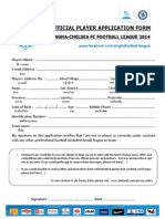 Official Player Application Form: Singha-Chelsea FC Football League 2014