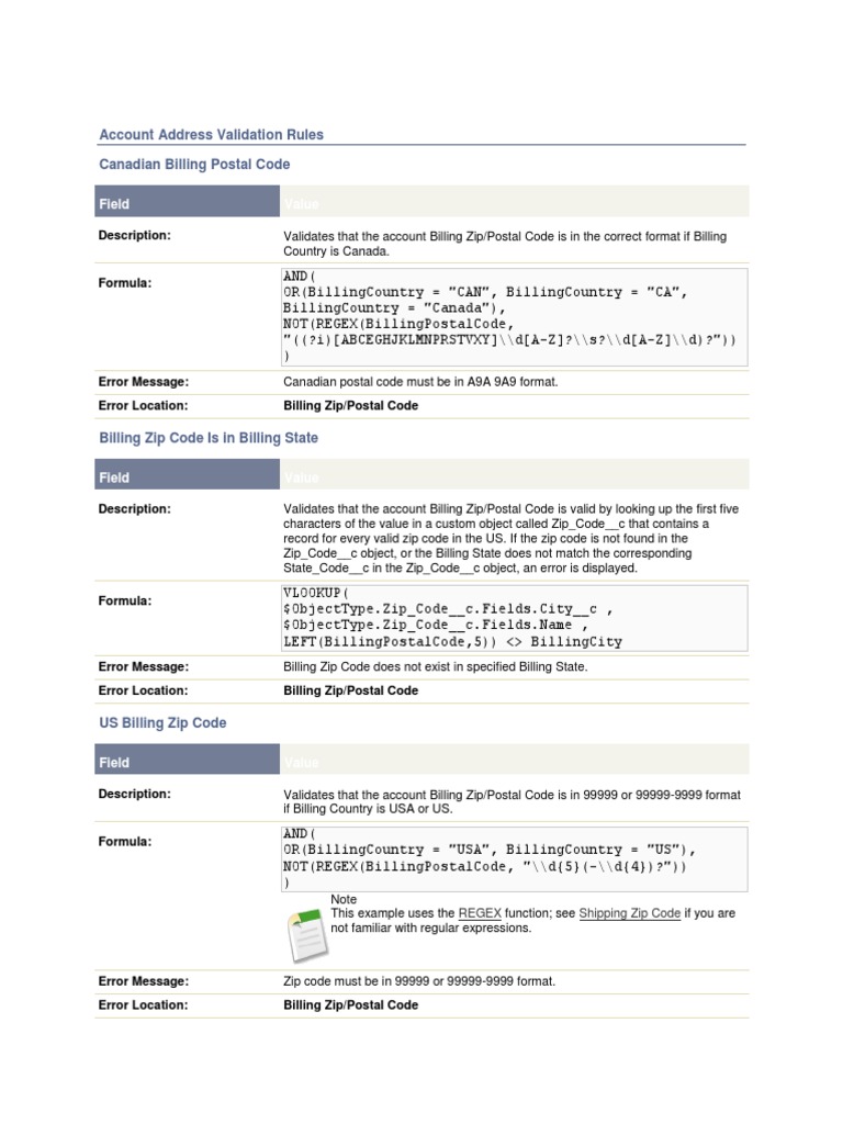 Validation Rules Examples Zip Code Social Security Number