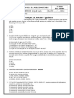 1 Avaliação 3° Bimestre Química 1° Ano