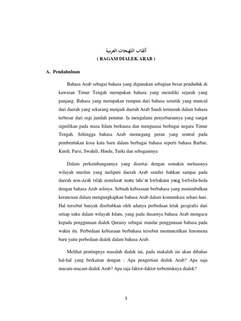 Ragam Dialek Arab Pdf