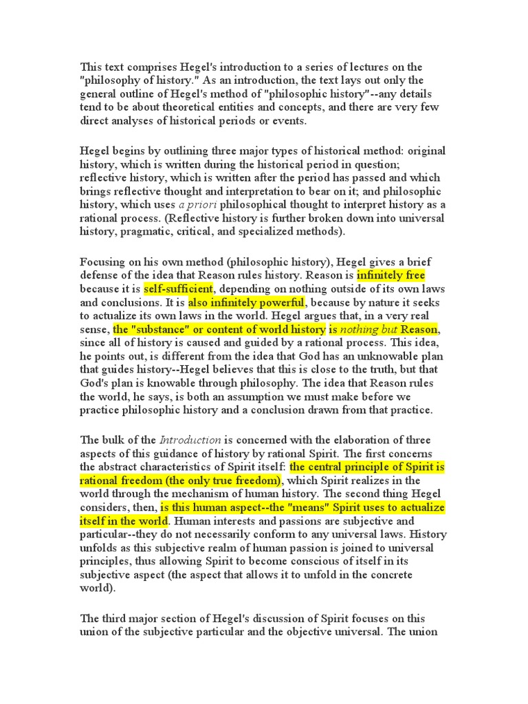 Hegel Introduction To The Philosophy Of History Pdf Georg Wilhelm