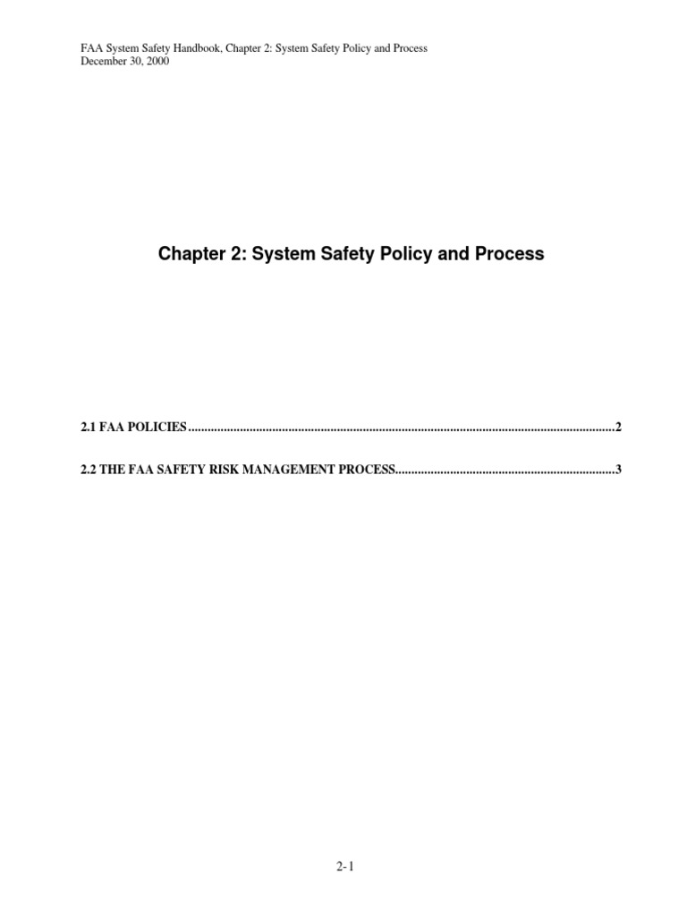 Chapter 2 System Safety Policy and Process PDF Risk Management Risk
