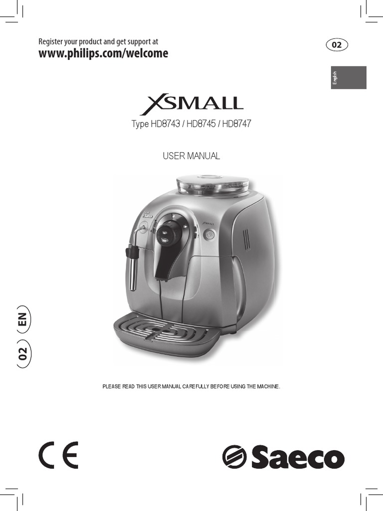 SAECO Xsmall User Manual | PDF | Coffee | Ac Power Plugs And Sockets