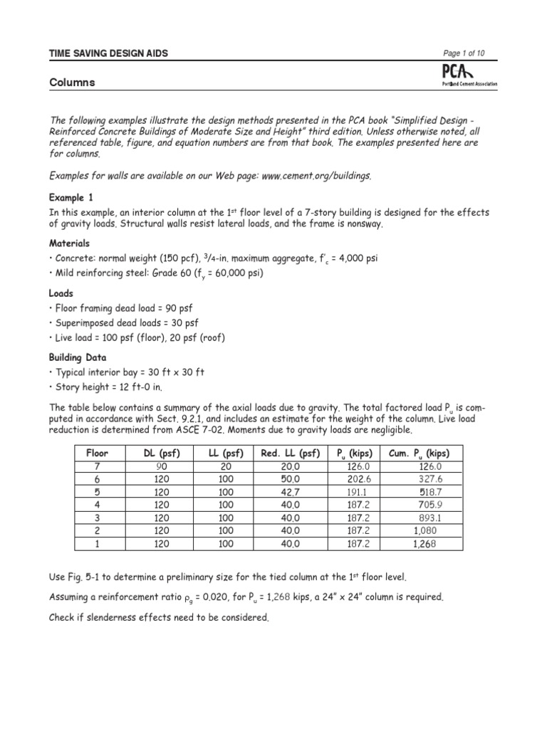 Time Saving Column Design by Is Code | PDF | Building Technology ...