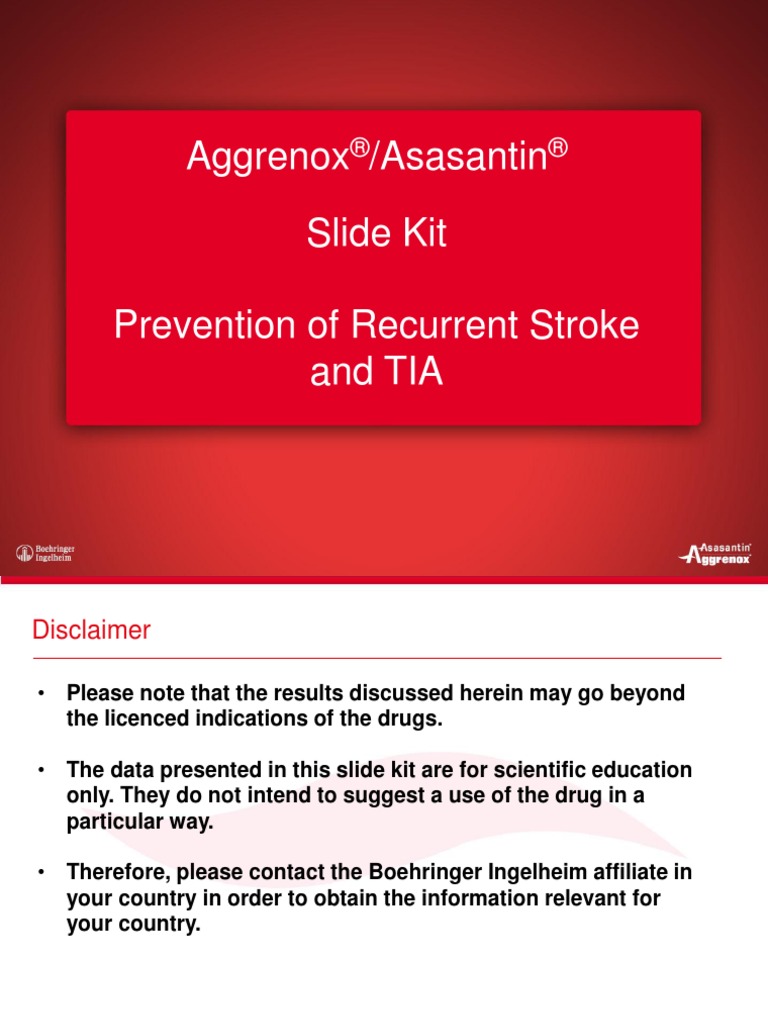 Aggrenox Slide Kit Stroke Aspirin