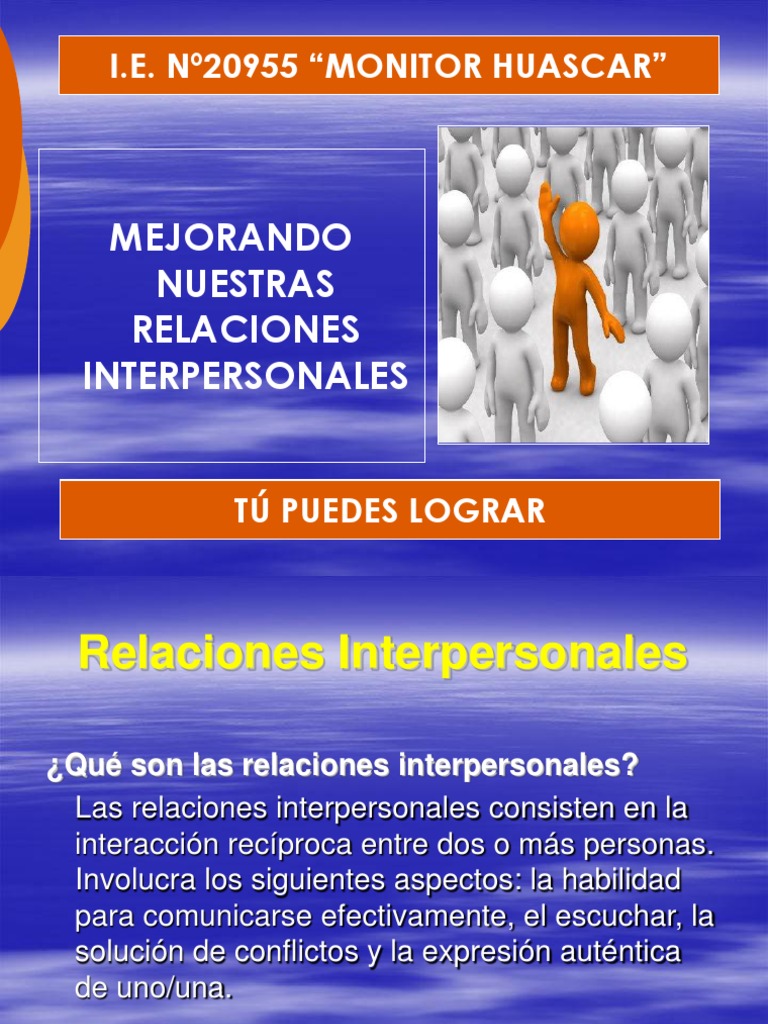 Relaciones Interpersonales Recuperado | PDF | Liderazgo | Las emociones