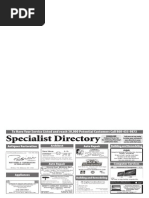 Specialist Directory: To Have Your Service Listed and Reach 30,000 Potential Customers Call 860-435-9873