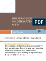 Breaking Down 6 Kindergarten Math 6/8/14: Tatum Sample