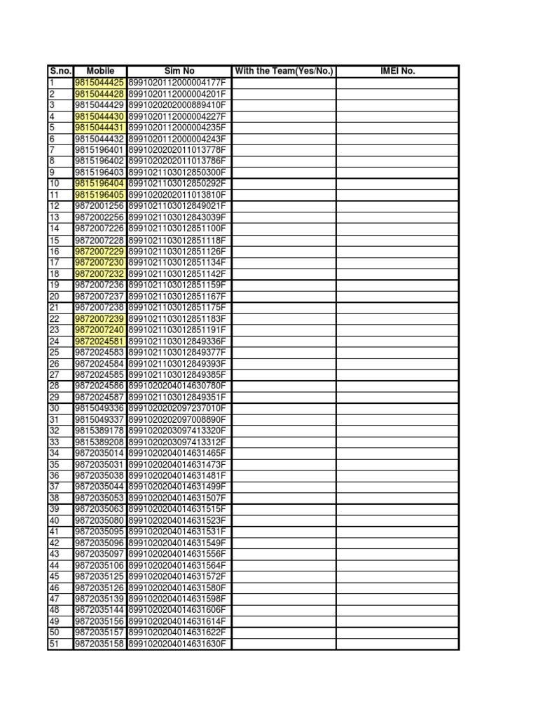Mobile Number List with Names | PDF | Technology & Engineering