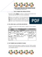 Errores Frecuentes en Matemáticas