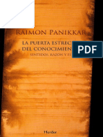 Panikkar Raimon - La Puerta Estrecha Del Conocimiento