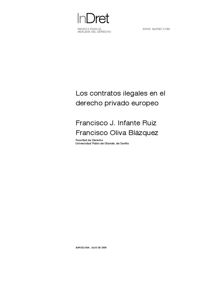 Los Contratos Ilegales en El Derecho Privado Europeo | PDF | Moralidad ...