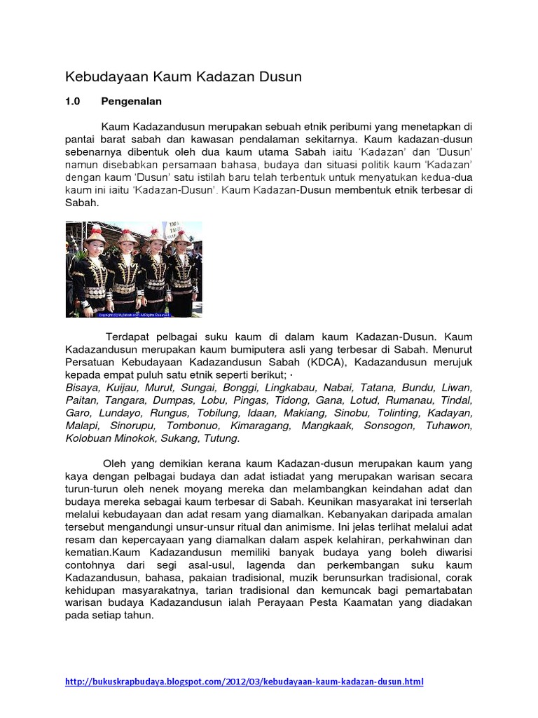 Kebudayaan Kaum Kadazan Dusun  PDF