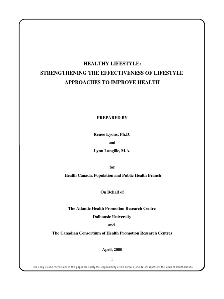 Healthy Lifestyle: Strengthening The Effectiveness of Lifestyle ...