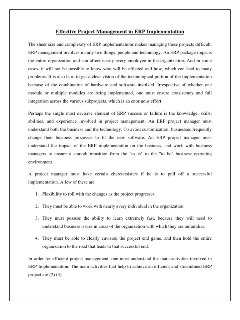 Mastering ERP Project Management | PDF | Enterprise Resource Planning ...
