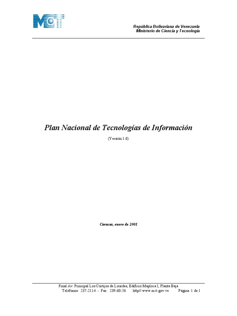Plan Nacional de TIC en Venezuela | PDF | Tecnología de información y ...