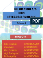 Kaidah Simpson Dan Integrasi Numerik Kel 6