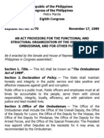 K. Ra 6770 The Ombudsman Act of 1989