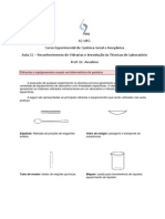 Reconhecimento de Vidrarias e Técnicas Básicas em Laboratório de Química