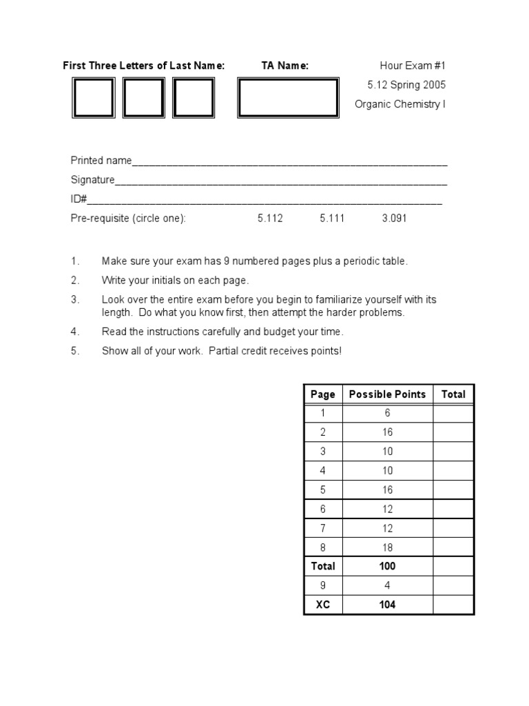 OCW Exam 1 | PDF
