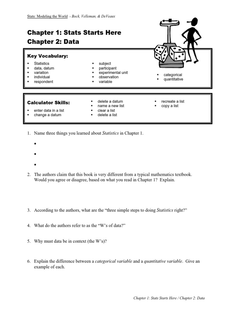 Stats Modeling the World Worksheet