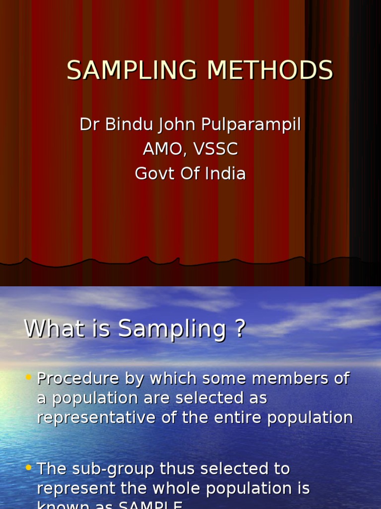 Sampling Method | PDF | Sampling (Statistics) | Data Collection