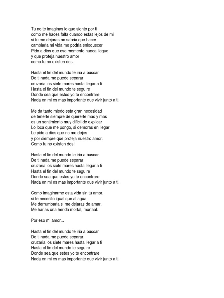 Tu No Te Imaginas Lo Que Siento Por Ti | PDF