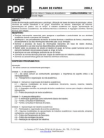 Plano de Curso- Fundamentos Trabalho Acadêmico