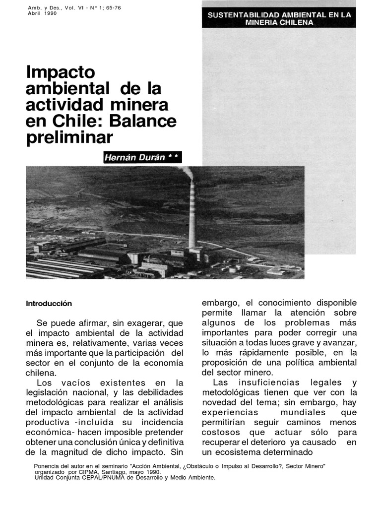 Impacto Ambiental de la Minería en Chile | PDF | Degradación ambiental ...