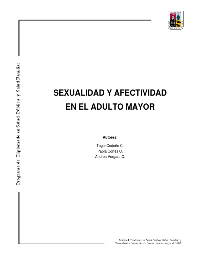 Sexualidad en Adultos Mayores: Mitos y Realidades | PDF | Vejez | Adultos