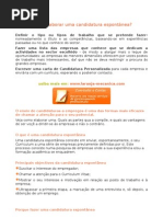 Cartas de Apresentaçã e candidatura espontanea  Gestão de 