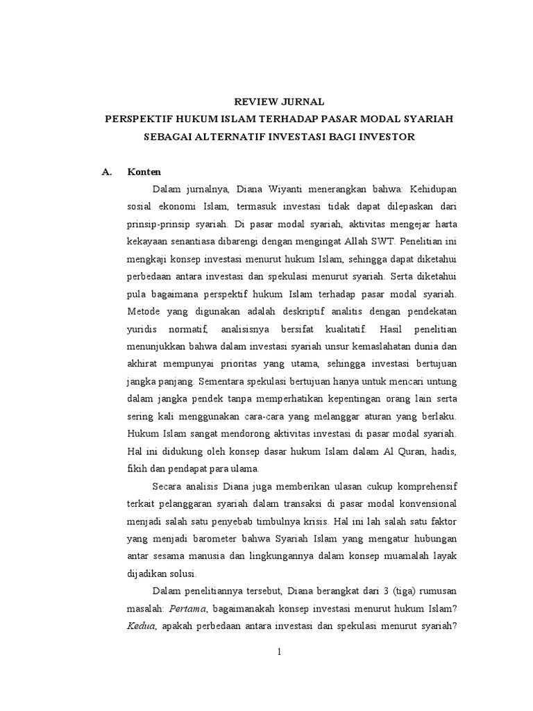 Review Jurnal Pasar Modal