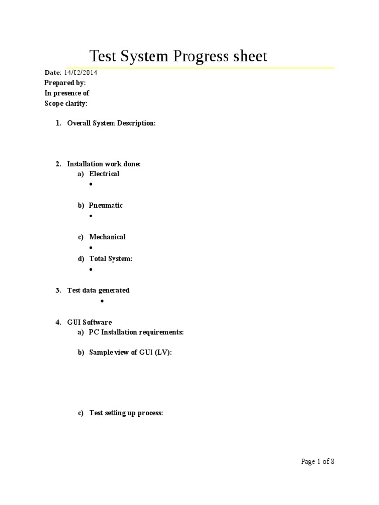 Test System Progress Report 2014 | PDF