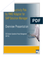 SAP Productivity Pak by RWD Adapter For SAP Solution Manager