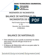 Balance de Materiales en Yacimientos de Gas