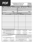 BIR Form 2306: Final Tax Certificate | PDF | Withholding Tax | Value ...