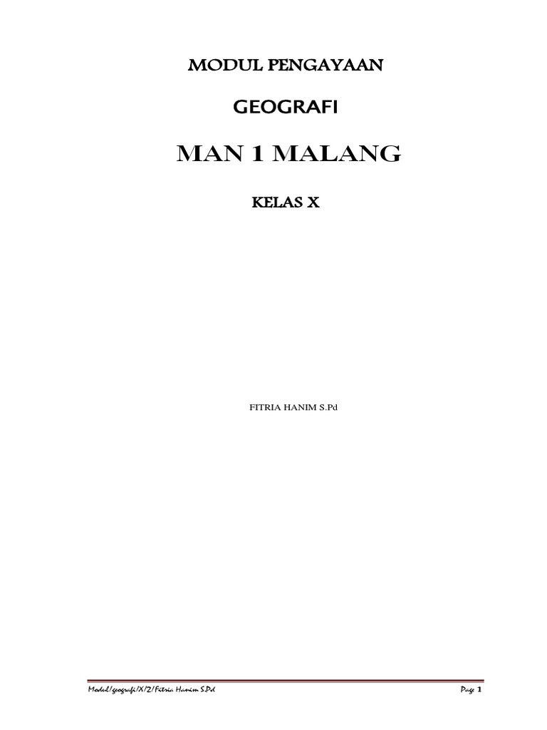 Modul Kelas X Geografi Sma