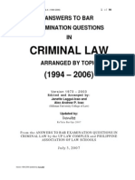 CRIMINAL LAW Bar Questions from 1994 to 2006