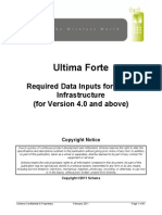Ultima Forte Required Data Inputs For Nokia Infrastructure