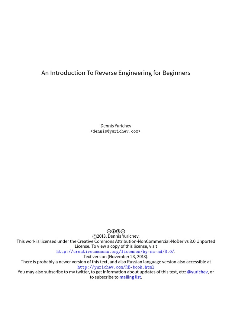 Reverse Eng For Beginners | PDF | Instruction Set | Arm Architecture